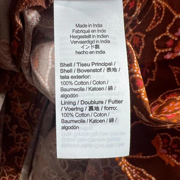 J. Crew Collection Cross Back Ruffle Hem Midi Dress Pecan Vintage Vines 10 NWT! - Picture 14 of 16